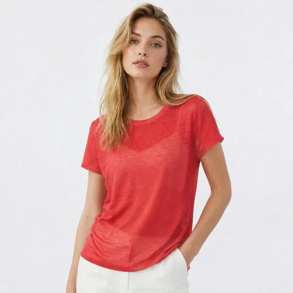 [BUNJANG] Maje 100% Linen Short Sleeve T-Shirt / 마쥬 린넨 100% 반팔 티셔츠  마쥬셔츠 maje