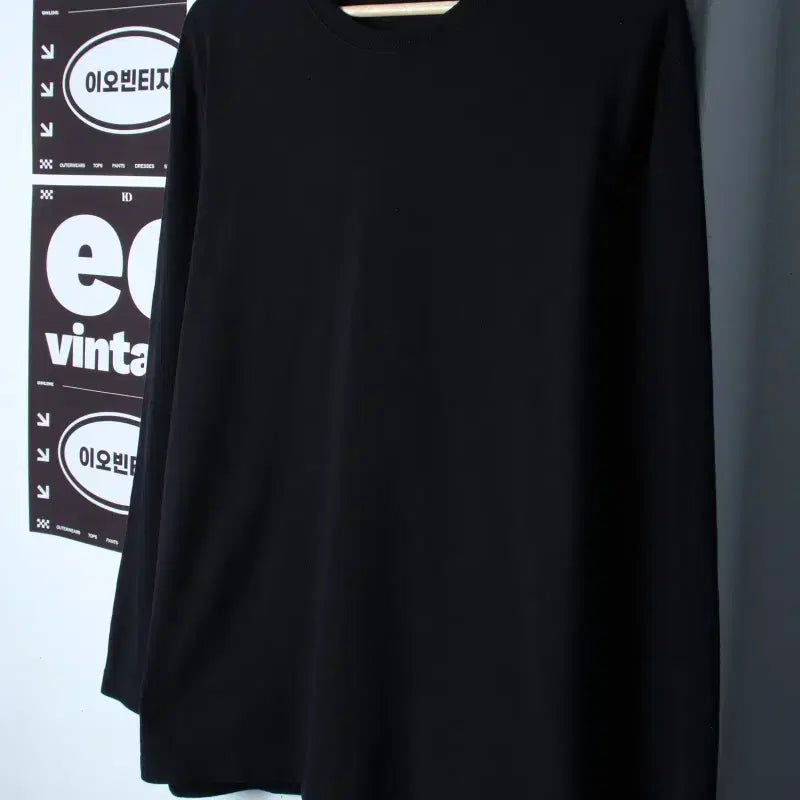 [BUNJANG] Musinsa Standard Long Sleeve T-Shirt Black Basic / (L) 무신사 스탠다드 긴팔티셔츠 무지 블랙 기본-H35021