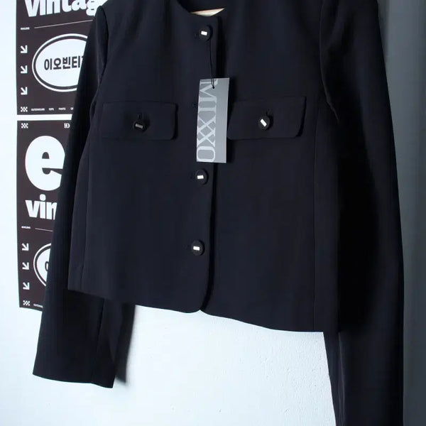 [BUNJANG] MISSOWood Zip-Up Windbreaker Jumper Jacket Crop Black / W(S) 미쏘 집업 바람막이 점퍼자켓 새상품 크롭 블랙 놈코어-H3502
