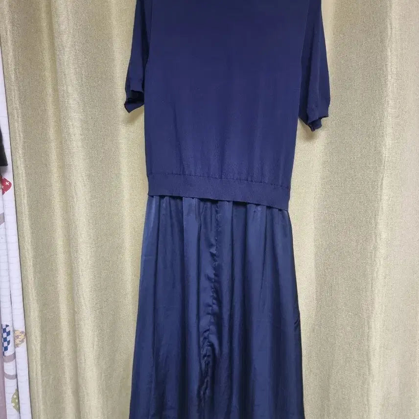 [BUNJANG] Cacharel Navy Short-Sleeve Knit Dress / 까사렐 네이비 반팔 니트 원피스