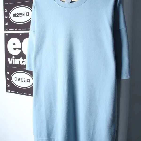 [BUNJANG] Jemut Oversized Plain T-Shirt Light Blue / (L-2XL) 제멋 반팔 티셔츠 빅사이즈 연블루 무지-H34945
