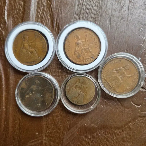 [BUNJANG] British Penny Coin Set (5 Pieces) / 영국 페니 동전 5개 세트