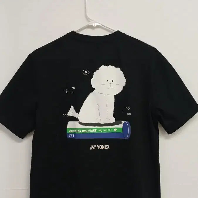 [BUNJANG] Yonex Bichon Character Short Sleeve T-Shirt Black / 요넥스 비숑 캐릭터 반팔티 블랙