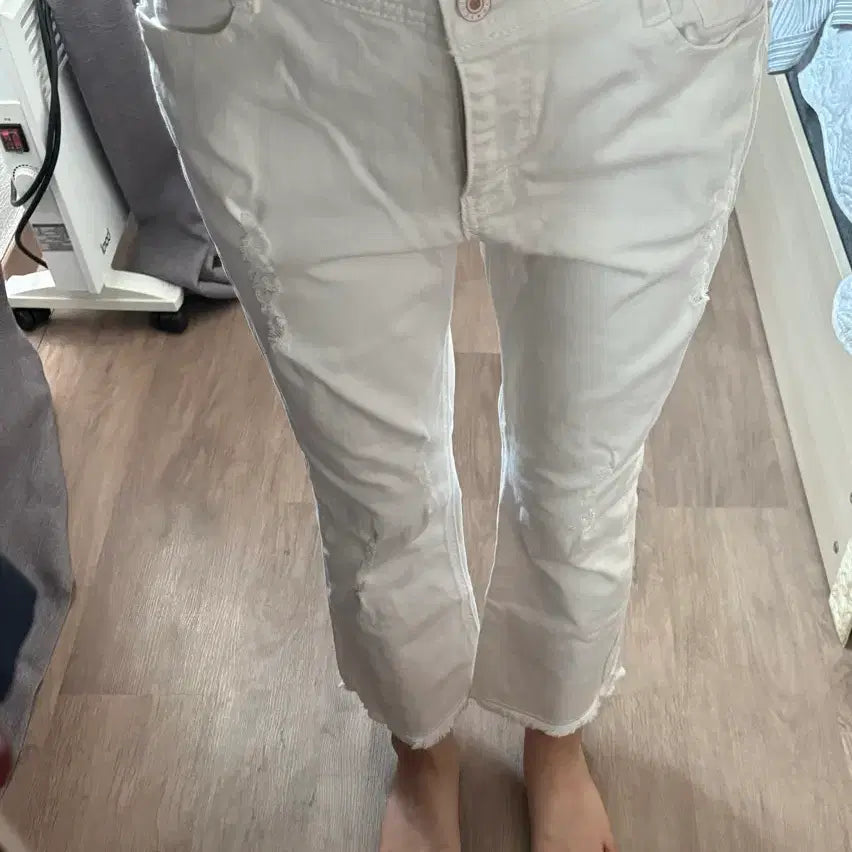[BUNJANG] White Capri Pants / 화이트 카프리팬츠