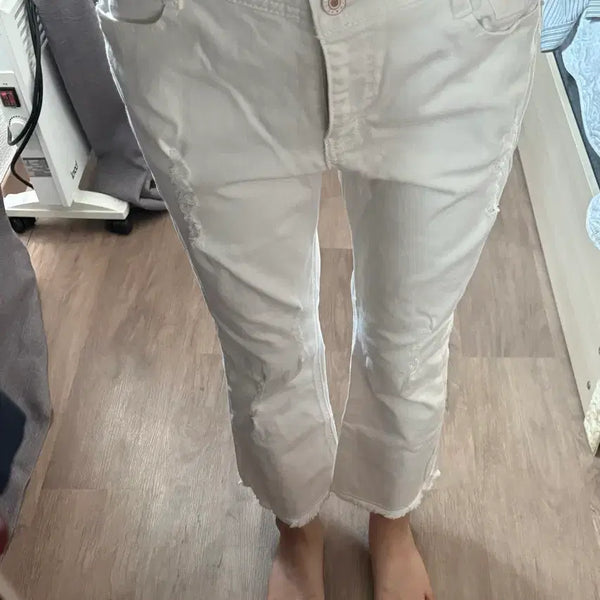 [BUNJANG] White Capri Pants / 화이트 카프리팬츠