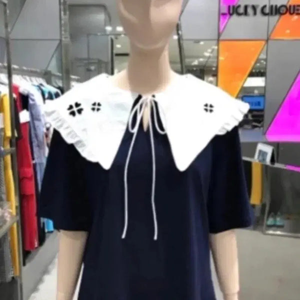 [BUNJANG] Lucky Chouette Navy Short-Sleeve T-Shirt Size 36 / 럭키슈에뜨 티셔츠