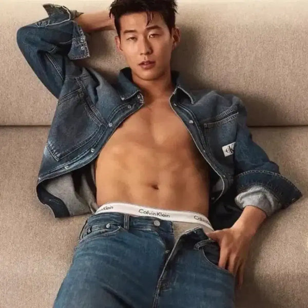 [BUNJANG] Son Heung-min x Calvin Klein Jeans Linear Denim Shirt (M) / 손흥민 캘빈클라인진스 리니어 데님 셔츠 M