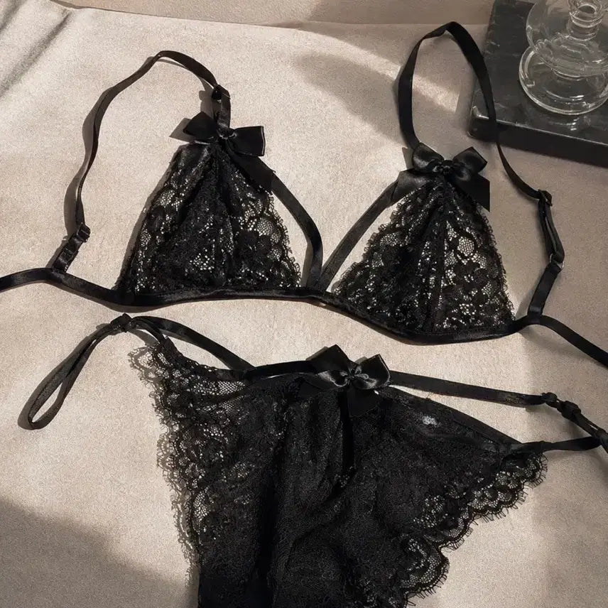 [BUNJANG] Dark Line Medium-Low Waist Panty & Bra Set (Used) / 오늘 할인 | 7세트+서비스6+스타킹3 | 중고 다크 라인 팬티+브라