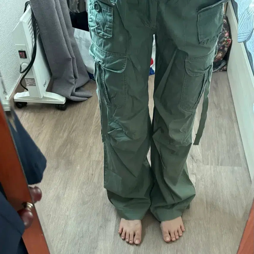 [BUNJANG] Vintage Khaki Low-Rise Cargo Pants / 빈티지 로우라이즈 카키 카고 팬츠