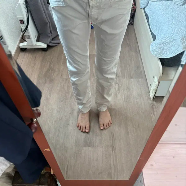 [BUNJANG] White Cotton Pants - Summer / 여름 화이트 면바지