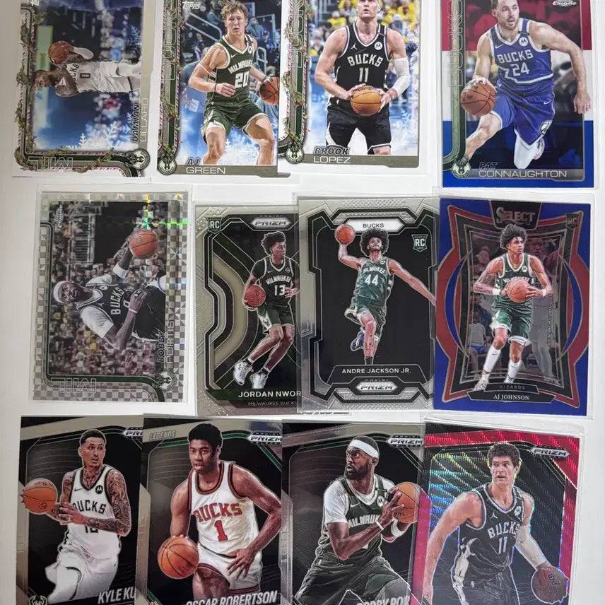 [BUNJANG] Milwaukee Bucks Basketball Card 9-Card Bundle (Brook Lopez, Lillard, etc.) / 밀워키 벅스 농구 카드 9종 일괄 (브룩 로페즈, 릴라드 등)