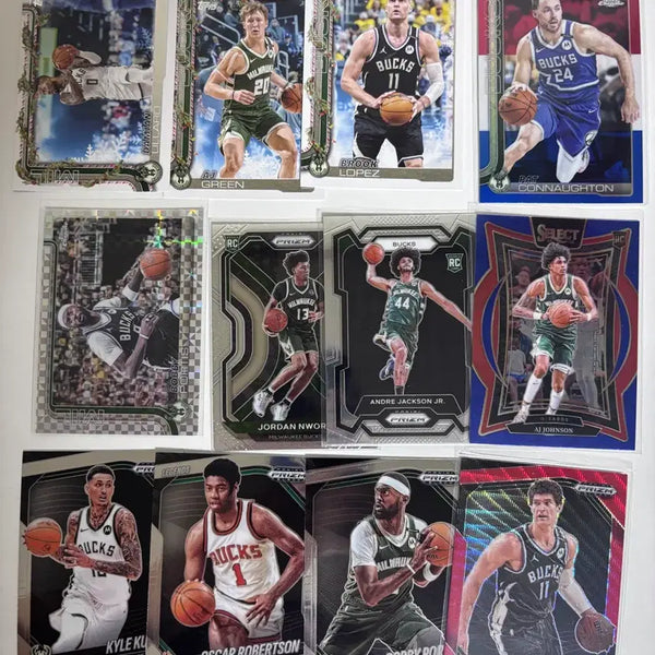 [BUNJANG] Milwaukee Bucks Basketball Card 9-Card Bundle (Brook Lopez, Lillard, etc.) / 밀워키 벅스 농구 카드 9종 일괄 (브룩 로페즈, 릴라드 등)