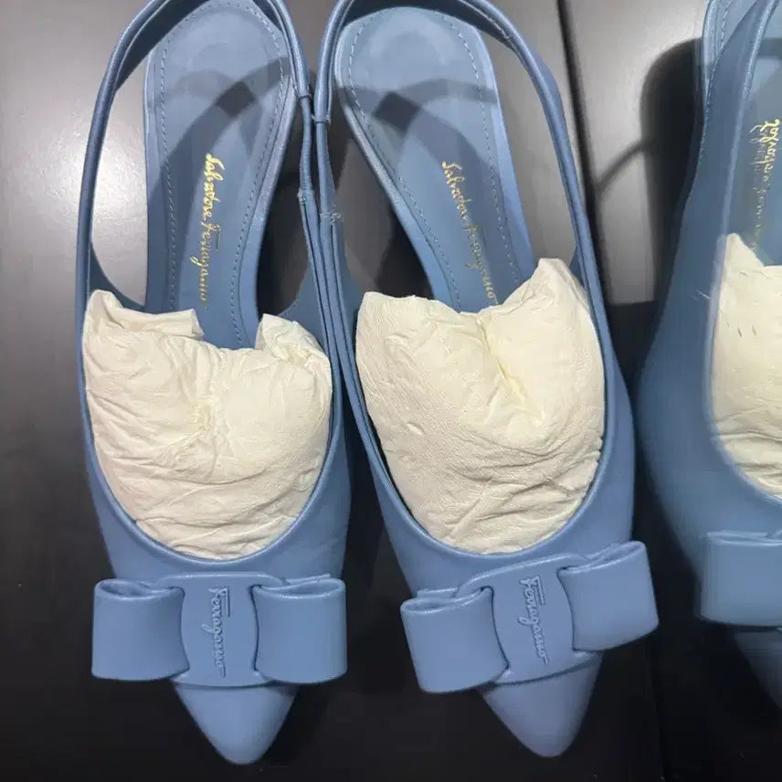 [BUNJANG] Salvatore Ferragamo Blue Ribbon Slingback Heels / 페라가모 슬링백