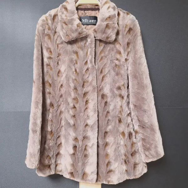 [BUNJANG] Manonelle Real Mink Sheared Fur Coat / 진짜만원 마벨르 리얼밍크 66 미들코트