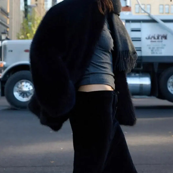 [BUNJANG] Offness Faux Fur Jacket Black / 오프니스 퍼자켓 블랙