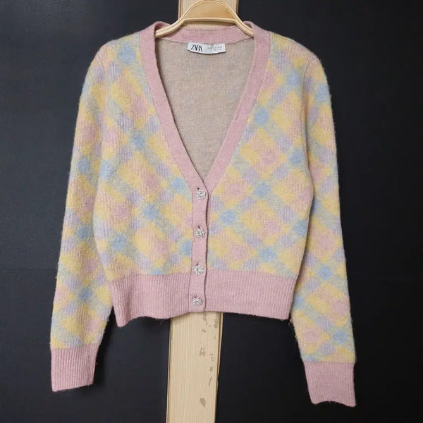 [BUNJANG] ZARA Pastel Wool Blended 55 Cropped Cardigan / 진짜만원 자라 파스텔 울블랜디드 55 크롭가디건