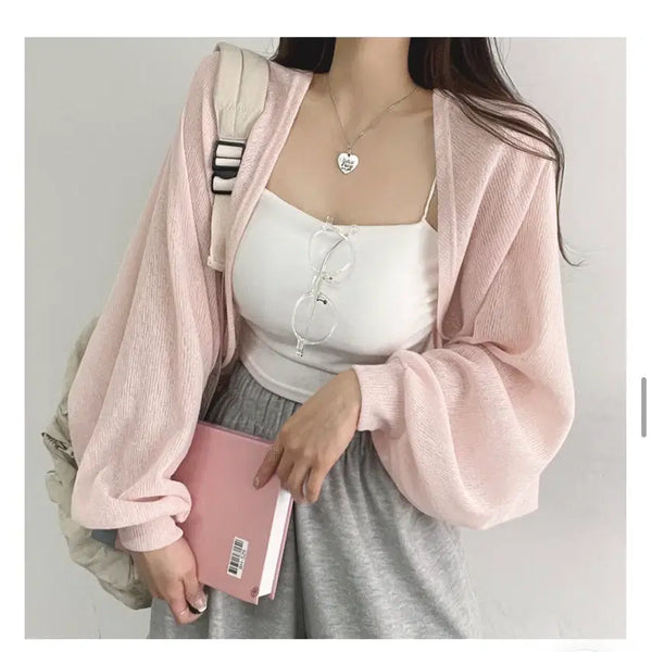 [BUNJANG] Avely Pink Bolero Cardigan / 에이블리 핑크 볼레로 가디건 판매