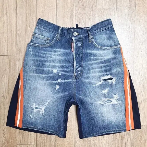 [BUNJANG] Authentic Dsquared2 Layered Bermuda Denim Pants / 정품 디스퀘어드 레이어드 버뮤다 데님 팬츠 30~32