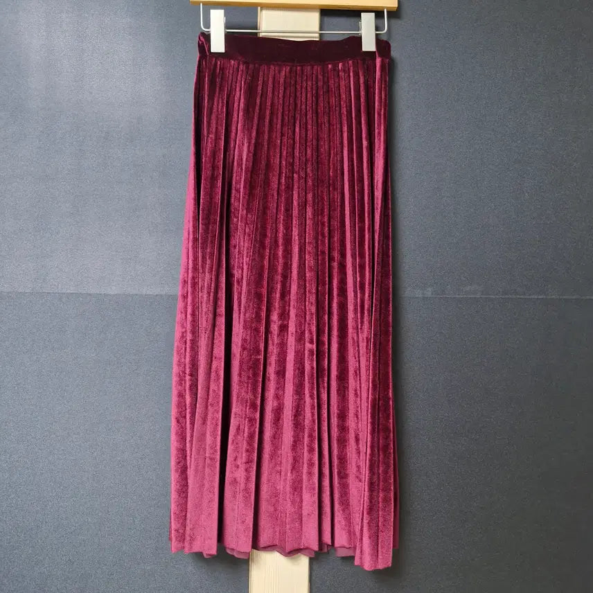 [BUNJANG] Velvet Long Pleated Skirt / 진짜만원 벨벳 롱치마 주름스커트
