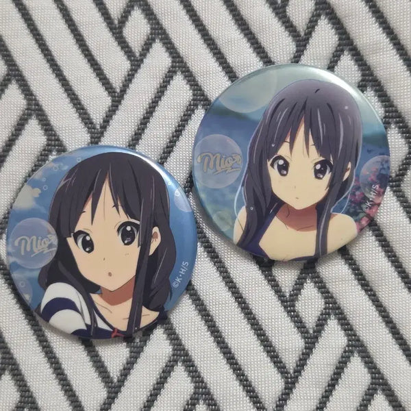 [BUNJANG] K-On! Mio Akiyama 2-Set Badge Bundle / 케이온 미오 뱃지 2종 세트 일괄
