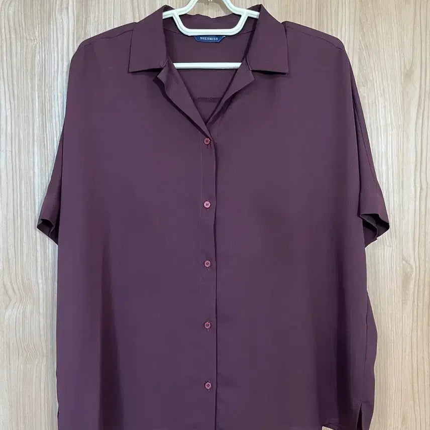 [BUNJANG] She's Miss Purple Short Sleeve Blouse Size 77 / 쉬즈미스 퍼플 반팔 블라우스 77