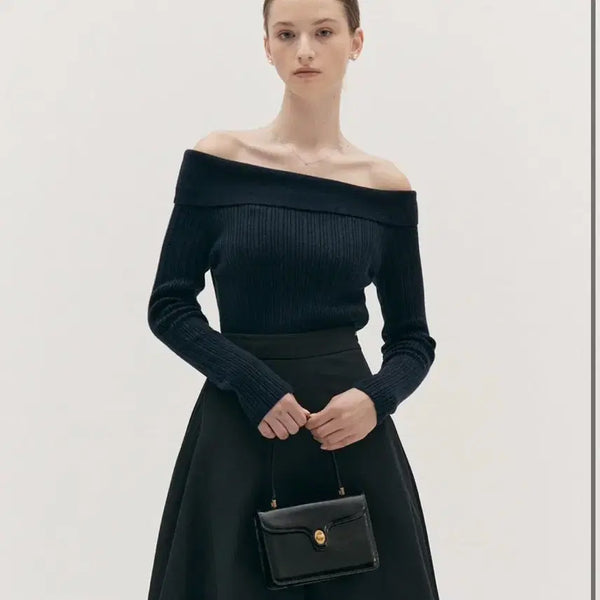 [BUNJANG] SIE Minuet Off-Shoulder Knit Cream / 시에 미뉴엣 오프숄더 니트  크림