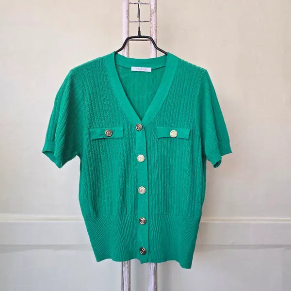 [BUNJANG] M:Sense Green Short-Sleeve Cardigan / 초록색 가디건
