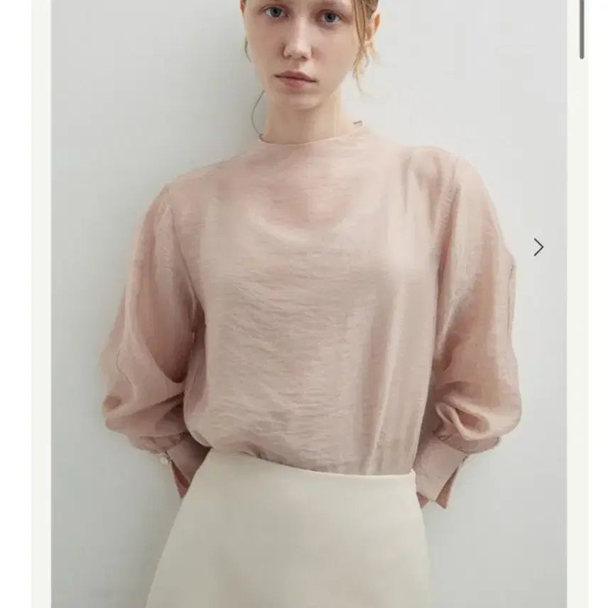 [BUNJANG] SIA ARNE Sheer Blouse Cream S / 시에 아르네 시어 블라우스 크림s