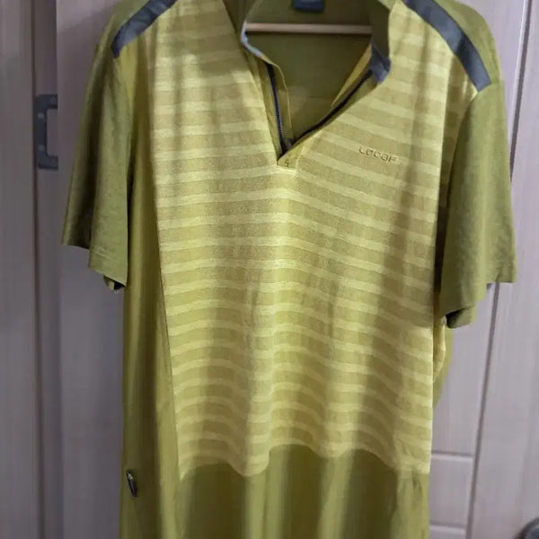 [BUNJANG] Lecoq Sportif Stripe Collar T-shirt Yellow / 르까프 카라티 옐로우 스트라이프