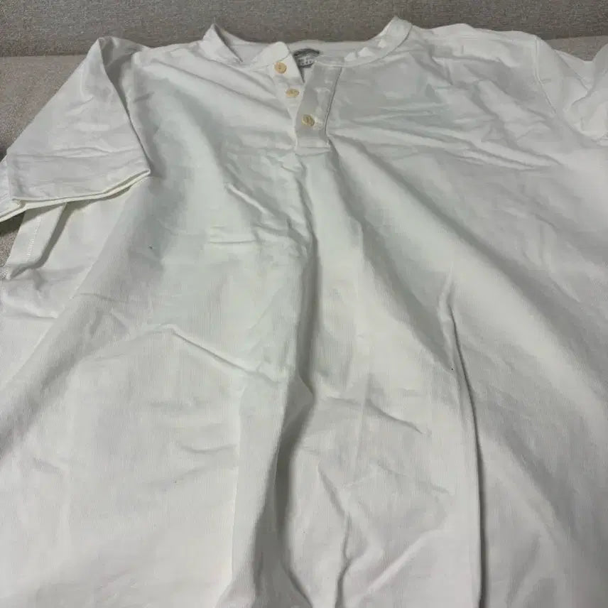 [BUNJANG] Bronson White Henly Neck Short Sleeve T-Shirt XXXL / 화이트 헨리넥 반팔 티셔츠 브론슨 xxxl