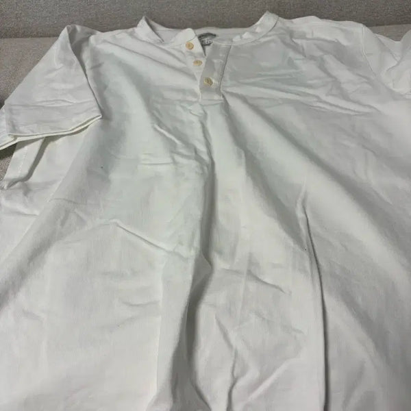 [BUNJANG] Bronson White Henly Neck Short Sleeve T-Shirt XXXL / 화이트 헨리넥 반팔 티셔츠 브론슨 xxxl