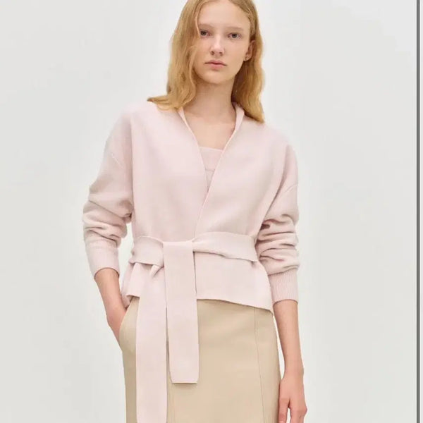 [BUNJANG] SIE Charlotte Cardigan + AR Sleeveless Pale Pink Set / 시에 샬롯 가디건 + 아르 슬리브리스 페일핑크