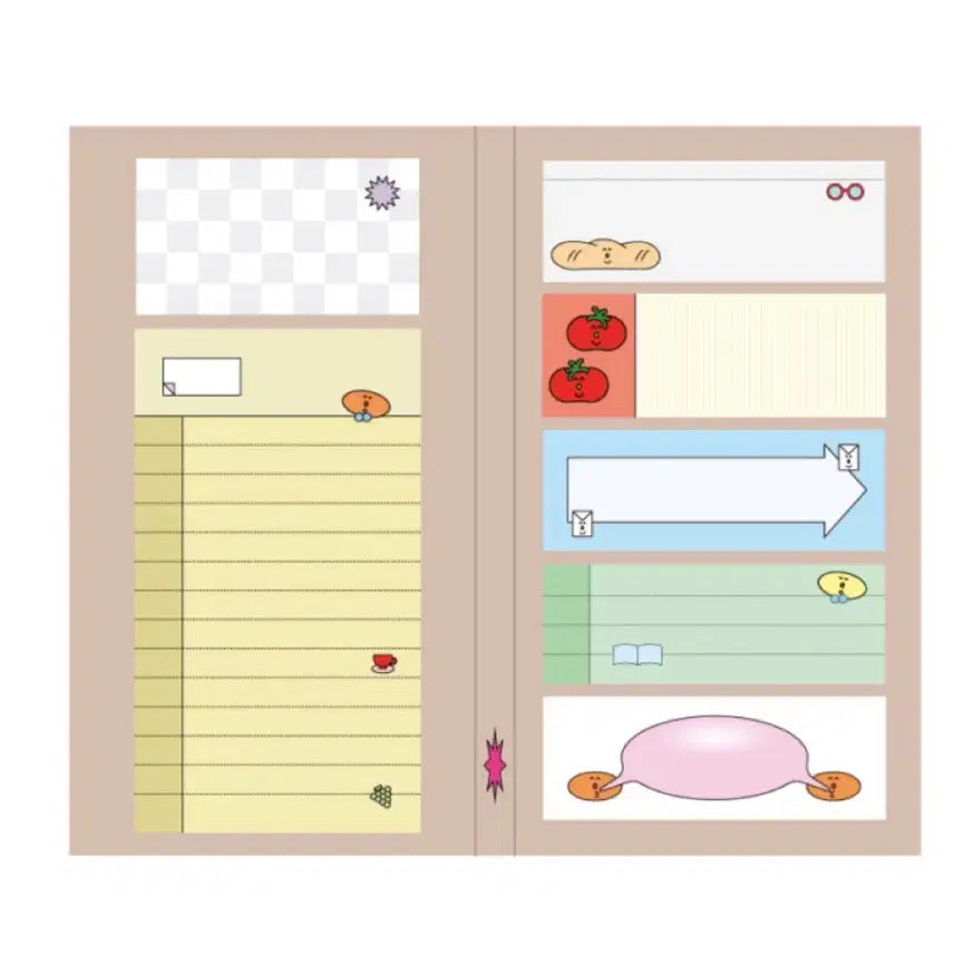 [BUNJANG] Hand in Glove Memo Pad - Assorted Set (5 Sheets Each) / 5장씩 소분띵)핸드인글러브 메모지 북 다꾸