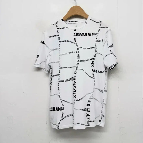 [BUNJANG] Armani Exchange All Over Logo T-Shirt White XS / 아르마니 익스체인지 반팔티 화이트