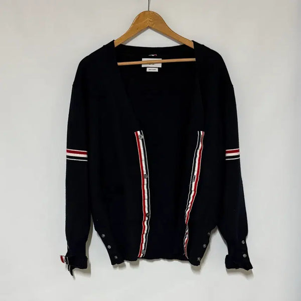 [BUNJANG] Thom Browne Cardigan Black White-Red Stripe / 톰브라운 가디건 블랙 흰빨 줄무늬