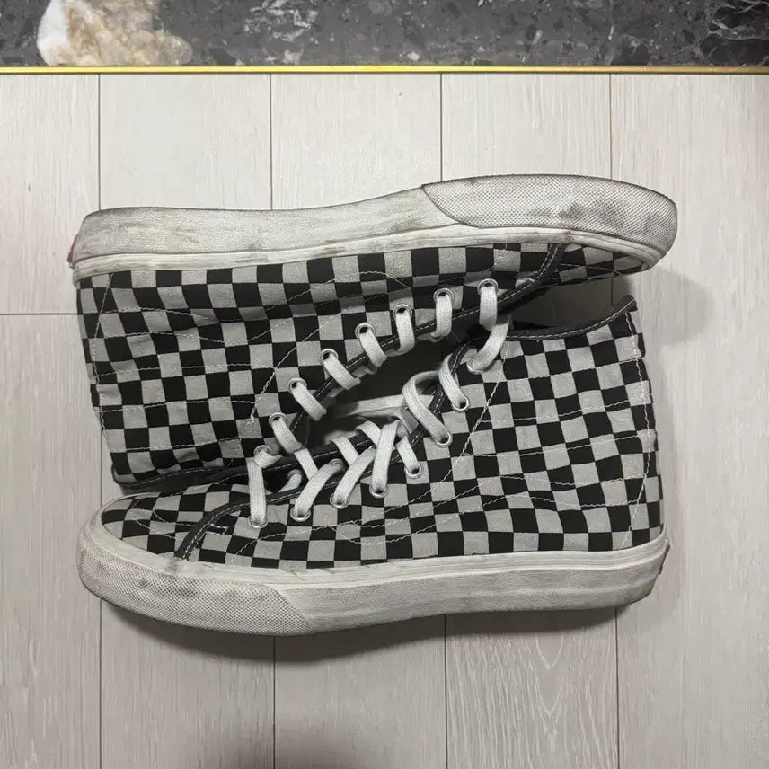 [BUNJANG] Vans Sk8-Hi Decon Overwashed Black Checker 280mm / 반스 스케이트하이 디콘 오버워시드 블랙 체커 280 사이즈