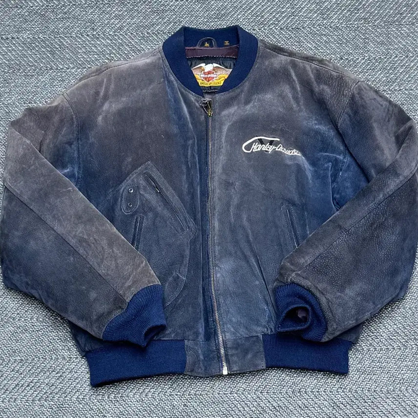 [BUNJANG] 90s Harley-Davidson V-Twin Suede Leather Jacket L / 90s 할리데이비슨 v-twin 스웨이드 레더 자켓 L
