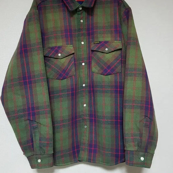 [BUNJANG] Supreme Quilted Flannel Shirt Jacket Green 24SS / 슈프림 퀼티드 플란넬 셔츠 자켓 그린 24SS
