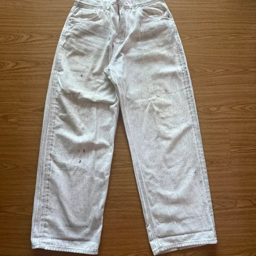 [BUNJANG] Branded Wide Paint Pants / 브랜디드 와이드 페인트 팬츠