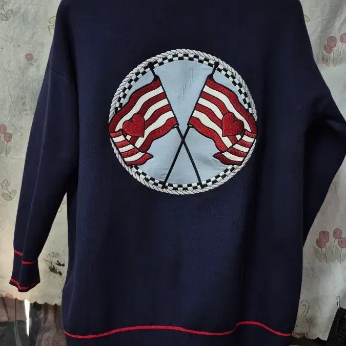 [BUNJANG] Sandro Embroidered Contrast Knit Cardigan / 산드로     ( 자수배색)  니트  가디건