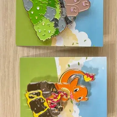 [BUNJANG] Pokemon Isak Pin Badge Set (Charmander, Bulbasaur, Mewtwo, Dugtrio) / 이삭 포켓몬 뱃지 (파이리,이상해씨, 뮤츠, 닥트리오)