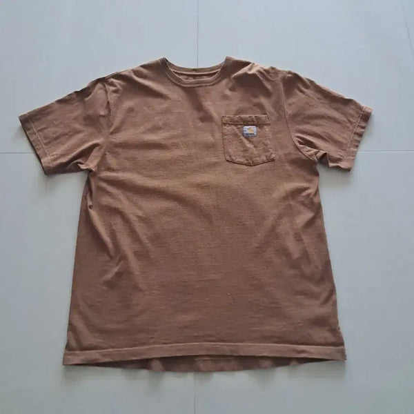 [BUNJANG] Carhartt Brown Pocket Short Sleeve T-Shirt / 칼하트 포켓 반팔티 브라운 Mㅡ L