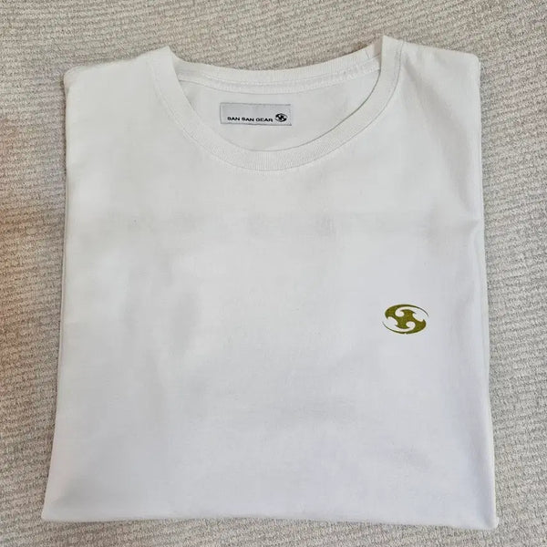 [BUNJANG] Sansan Gear White Khaki Logo T-Shirt Size 2 / 산산기어 화이트 키키로고 사이즈 2.