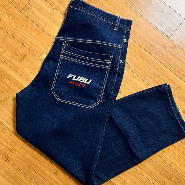 [BUNJANG] FUBU Old School Denim Pants W34 / 후부 올드스쿨 데님팬츠 W34