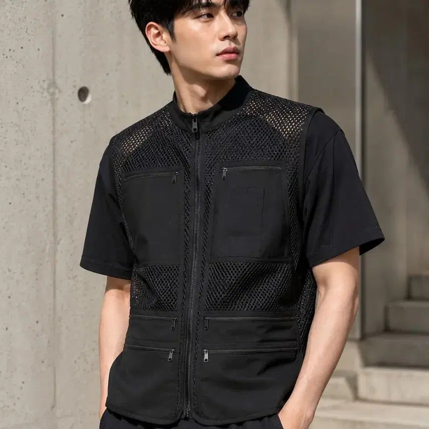 [BUNJANG] Windface Mesh Work Vest Black 105 / 105/택달린새상품/윈드페이스 메쉬 작업 조끼 블랙 105