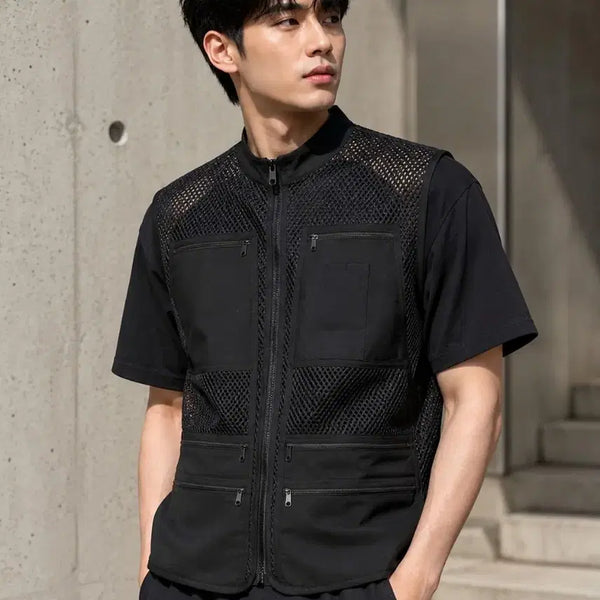 [BUNJANG] Windface Mesh Work Vest Black 105 / 105/택달린새상품/윈드페이스 메쉬 작업 조끼 블랙 105