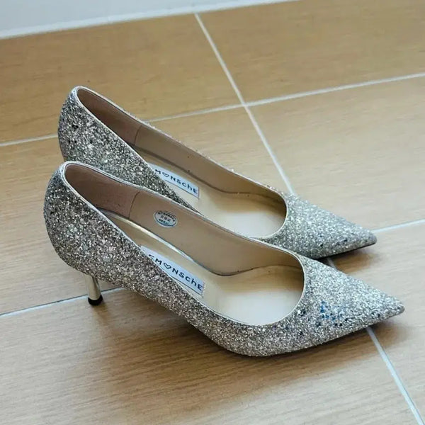 [BUNJANG] Le Mon Che Vanilla Wedding Shoes 7cm Heel US 5.5 / 르몽쉐 바닐라 웨딩슈즈 225 7cm