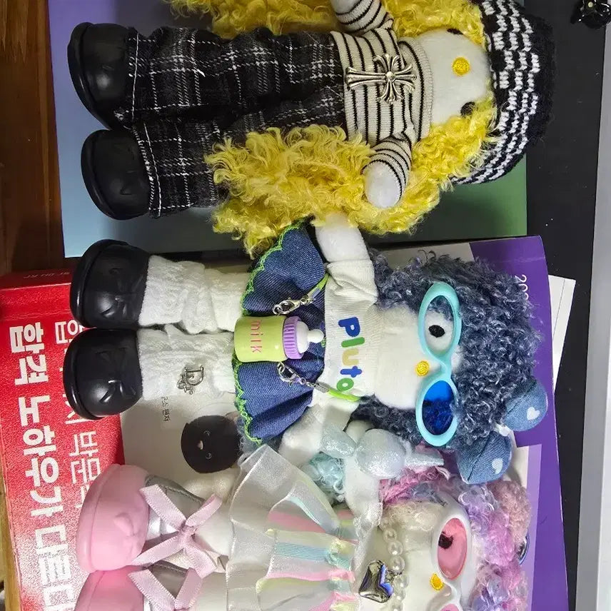 [BUNJANG] Custom Fuzzy Kitty Keychain Set (3 pcs) / 커스텀 뽀글이키티 키링 3개 세트