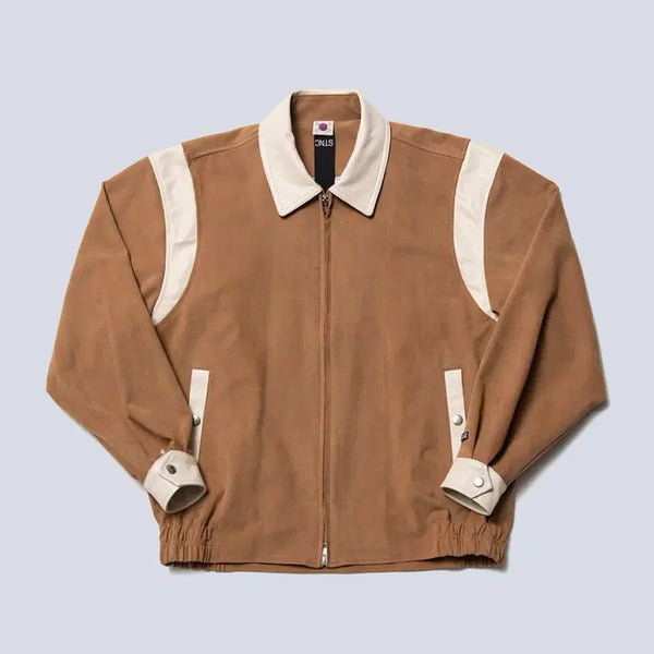 [BUNJANG] Stance Seoul Durumi Suede Blouson Jacket Camel & Ivory Size S / 스탠스서울 (stance seoul) 두루미 블루종 스웨이드 자켓