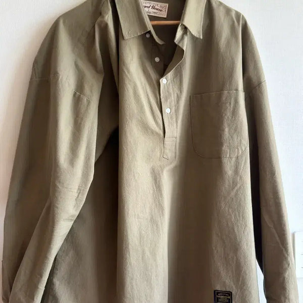 [BUNJANG] Rugged House Ride Half-Open Shirt Khaki 4XL / [큰 옷] 러기드 하우스 라이드 반오픈 셔츠 카키 4XL